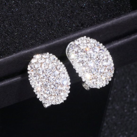 Romantic Cubic Zirconia Stone Stud Earrings - Picture 4 of 7